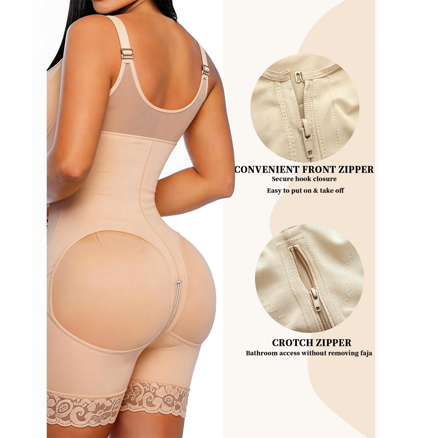 Adjustable Compression Shapewear Bodysuit