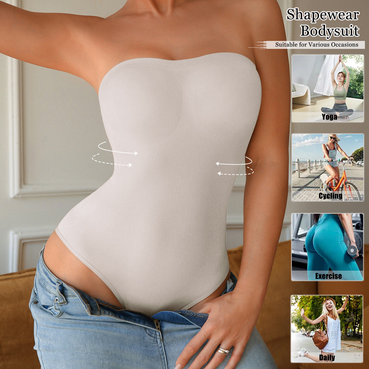 One-piece shapewear bodysuit
