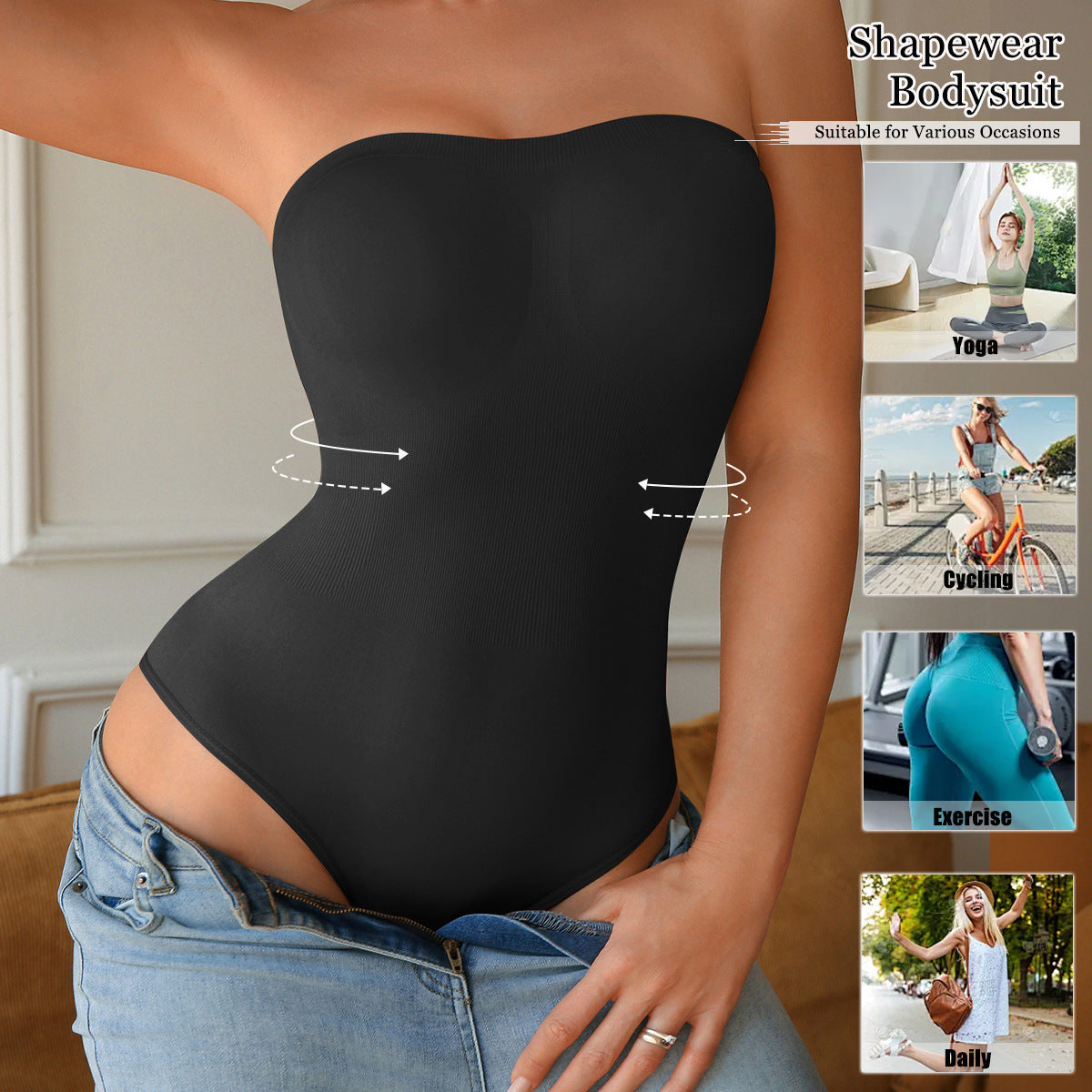 One-piece shapewear bodysuit