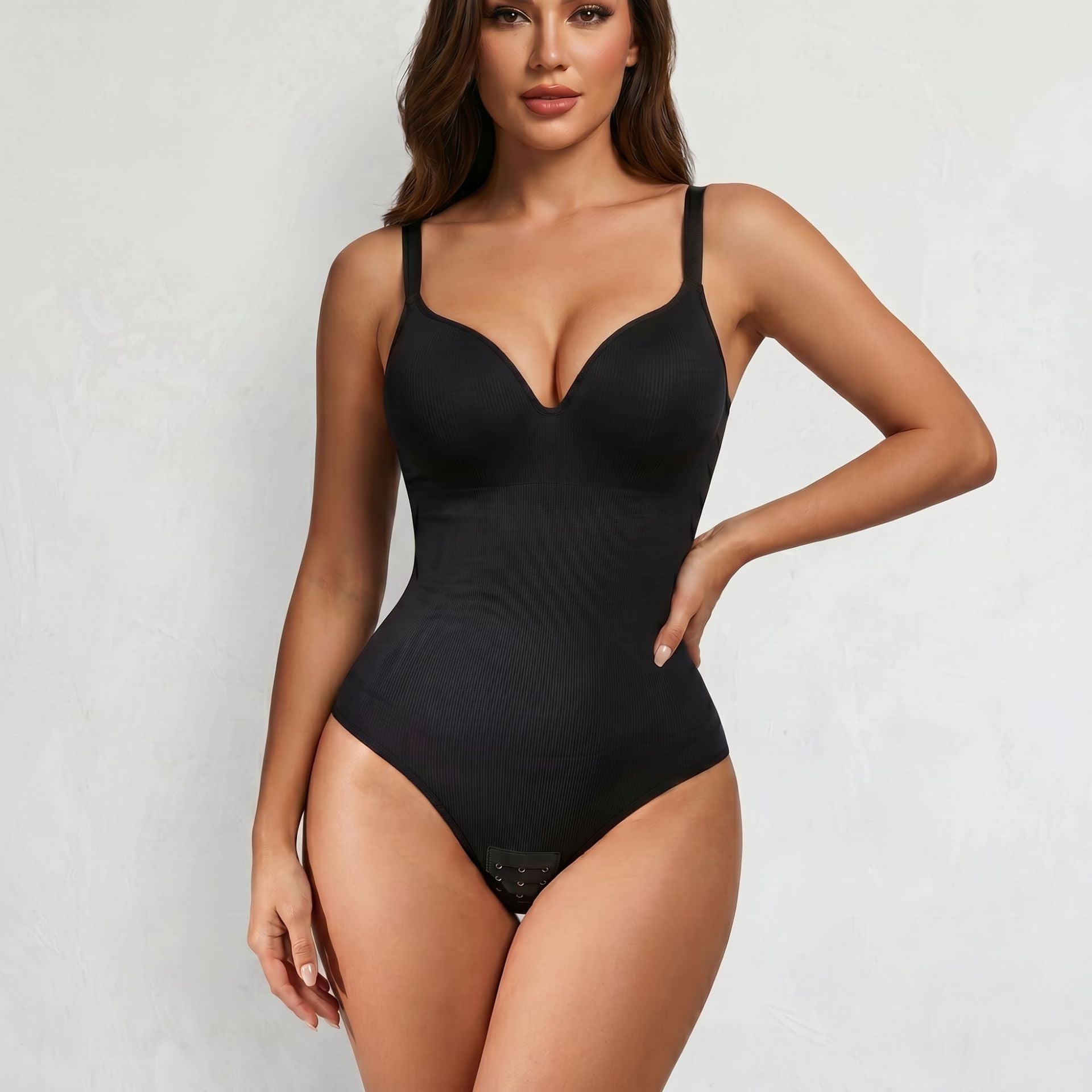 Braless V-Neck Tank Top Waist Cincher and Shapewear with Backless Design