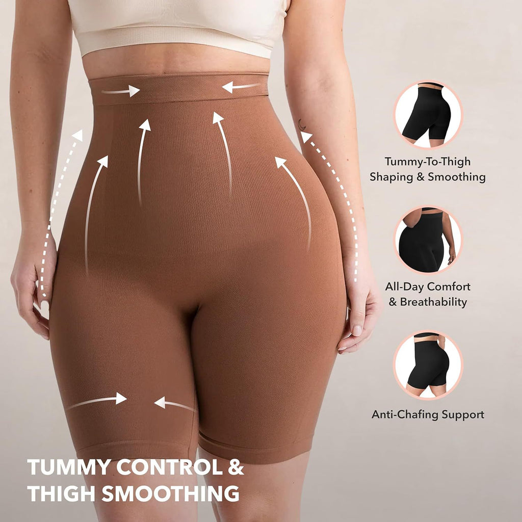High-Waisted Tummy Control Shapewear Shorts